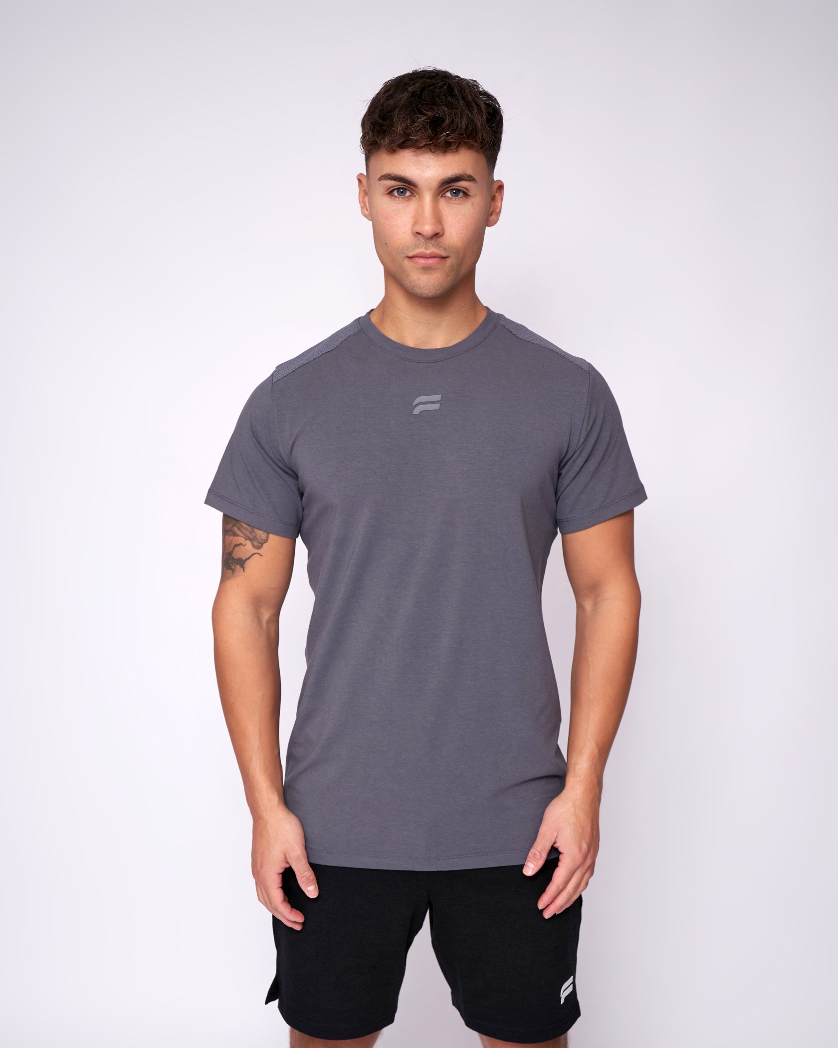Essential Grip T-Shirt - Charcoal - Fortex Fitness