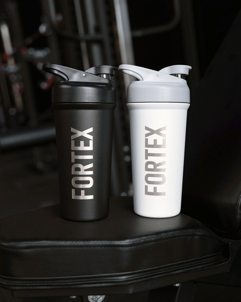 Stainless Steel 2-in-1 Shaker - Black - Fortex Fitness