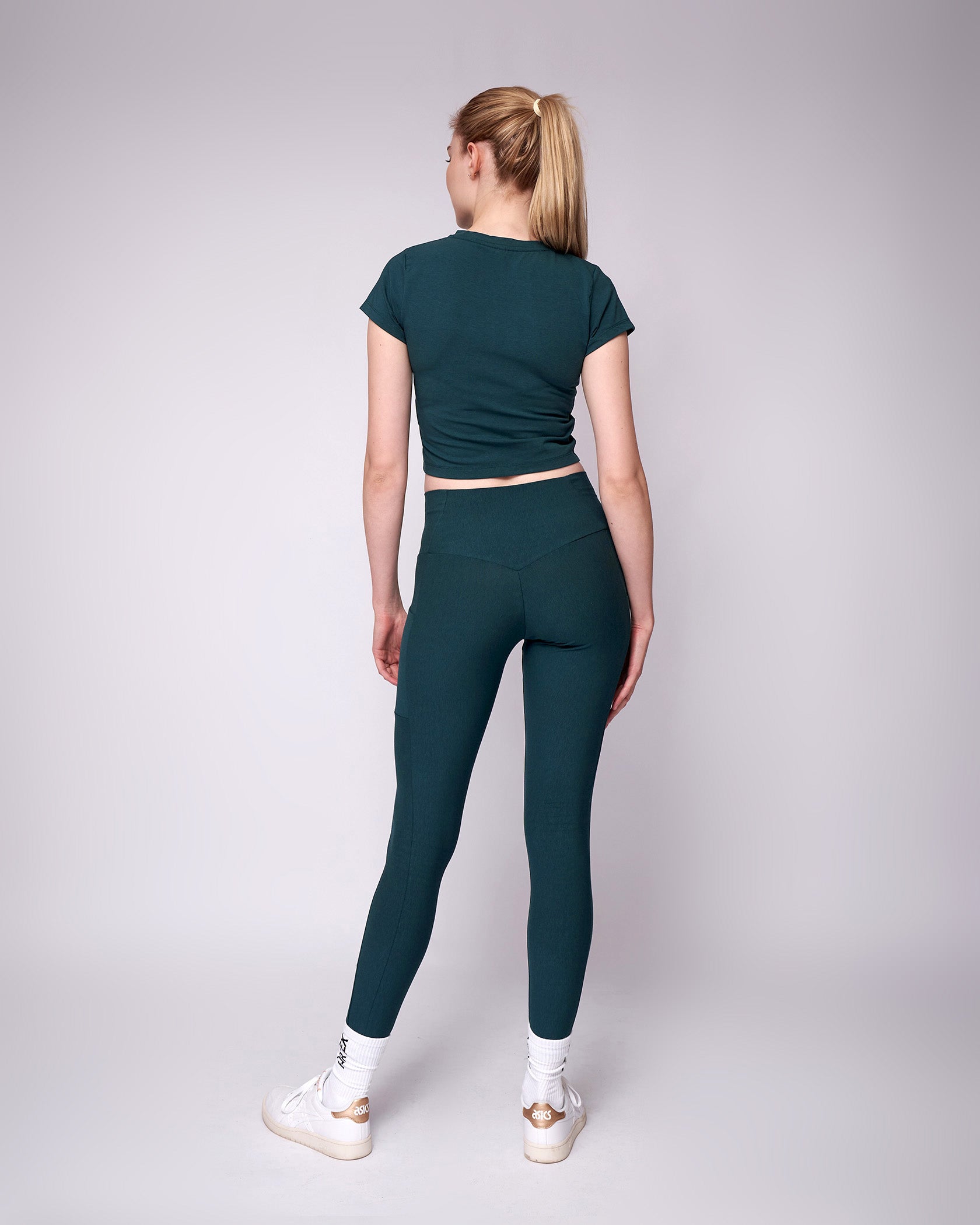 Leggings With High Waist. Wide Waistband. Organic Bamboo Super