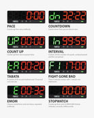 Fortex Mini Gym Timer with 8 workout modes including EMOM, Tabata and stopwatch.