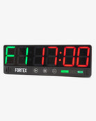 Front view of the Fortex portable mini gym timer with digital LED display.