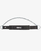 Black Fortex Premium Dip Belt with heavy-duty nylon strap and steel chain.