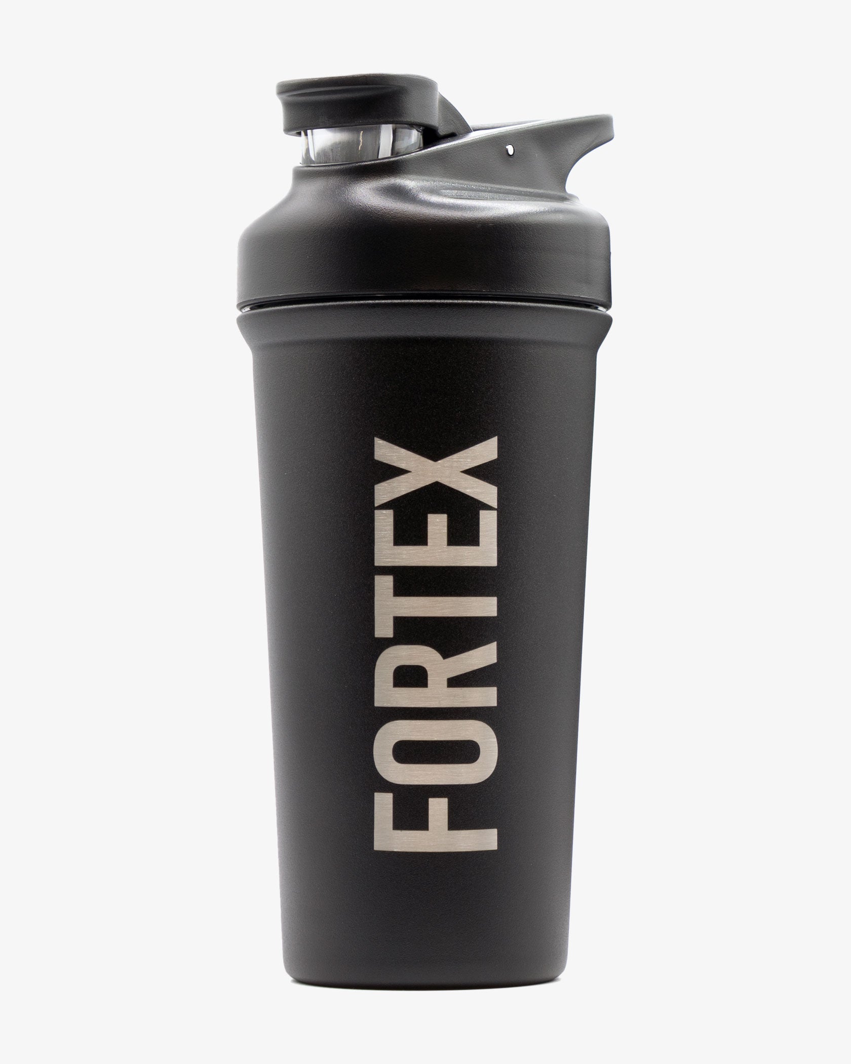 Stainless Steel 2-in-1 Shaker - Black - Fortex Fitness